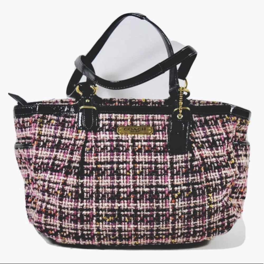 Coach Multicolor Tweed Shoulder Bag